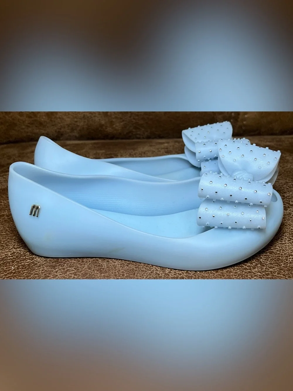 Mini Melissa Ultragirl Sweet XI BB Mary Jane Dress Shoes Blue/SilverDot Bow US 1